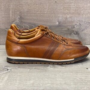 Magnanni Lizandro Leather Sneakers Men's 11 Brown Made In Portugal Designer
